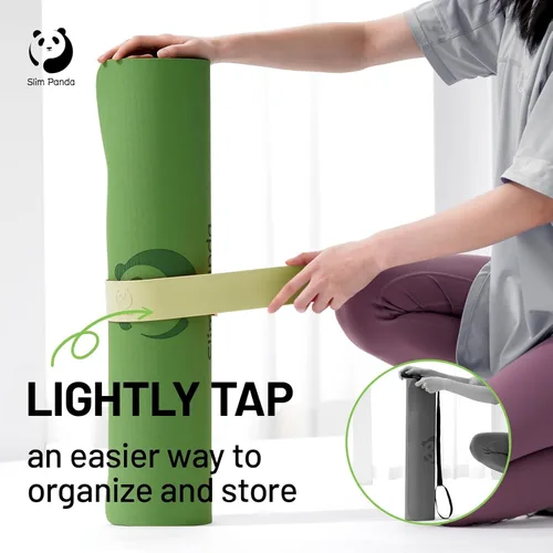 Vista 7 de Slim Panda Yoga Mat Strap Slap Band, One Snap Keeps Mats Tightly Rolled, Heavy-Duty Clasp Fits Most Size Mats(24" L X 2" W)
