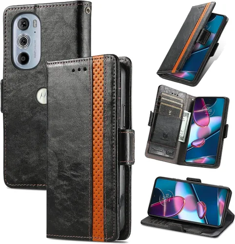Vista 182 de Funda para Samsung Galaxy Z Fold3 5G, funda para Samsung Galaxy Z Fold 3 5G Funda de piel sintética con ranuras para tarjetas Flip Stand Funda Negro