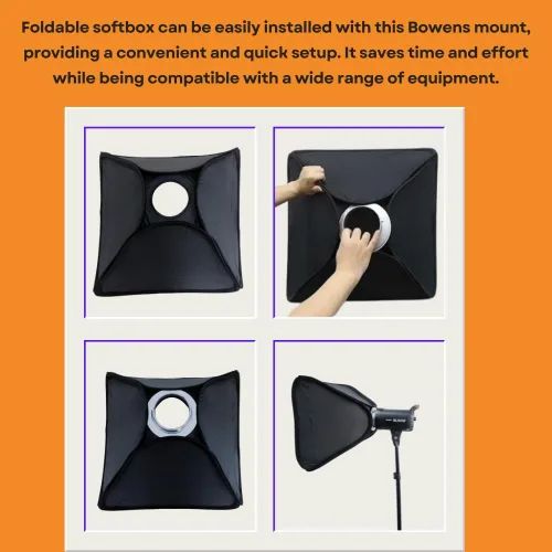 Vista 7 de Fotoconic Adaptador de anillo de velocidad de 5.669 in / 5.7 pulgadas de diámetro, brida Speedring Softbox compatible con Godox Strobe/Bowens S