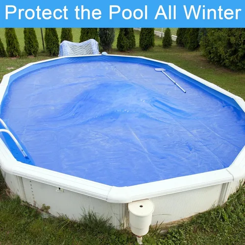 Vista 6 de Hungdao 2 almohadas de piscina para sobre el suelo de 4 x 4 pies, cubierta de globo, para invierno, inflable, redonda, para piscina, accesorios