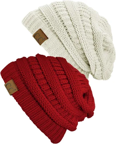 Vista 37 de Gorro a la moda de tejido suave abultado, cálido y elástico de C.C