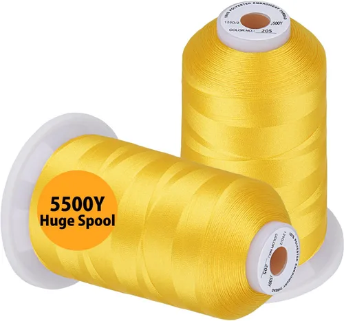 Vista 18 de Simthread Hilo de bordar 5500 yardas beige 843, 2 carretes enormes 40wt poliéster para Brother, Babylock, Janome, Singer, Pfaff, Husqvarna, Bernina