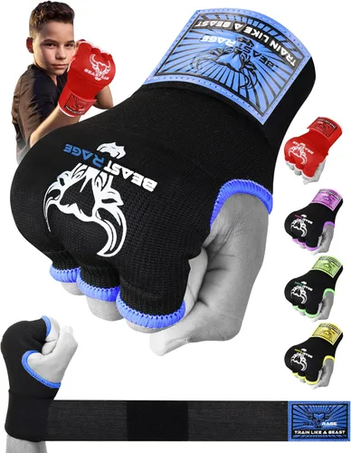 Vista 15 de BEAST RAGE Guantes interiores con vendas para manos, envoltura rápida, soporte largo de 36" en la muñeca, vendas para MMA, Muay Thai, entrenamiento