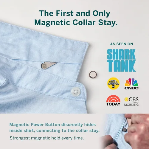 Vista 3 de Würkin Stiffs Power Stays - Estancias magnéticas para collar Estancias eléctricas con estuche de almacenamiento Collar de camisa de metal