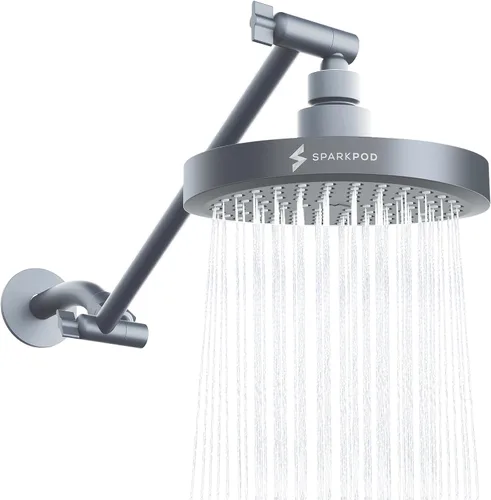 Vista 27 de SparkPod Cabezal de Ducha de Lluvia Redondo con Brazo de Extensión - Cabezal de Ducha de Altura Ajustable con Rendimiento de Alta Presión