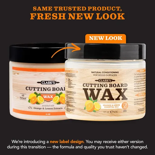 Vista 6 de Clark's - cera de acabado para tabla de cortar. Hecha con cera de abeja natural y cera de carnaúba. Bloque de cera de carnicero