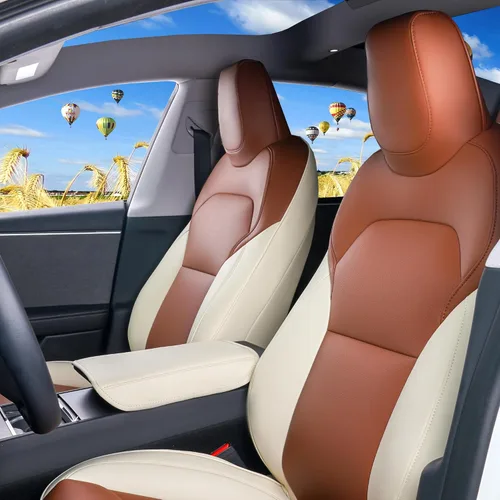 Vista 26 de Funda de asiento impermeable para Tesla Model 3 2017, 2018, 2019, 2020, 2021, 2022, 2023, color negro, modelo 3