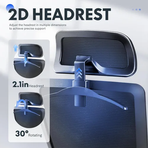 Vista 8 de FLEXISPOT OC3 Cloud - Silla de oficina ergonómica con respaldo alto de malla, giratoria, silla de escritorio de oficina ejecutiva con soporte lumbar