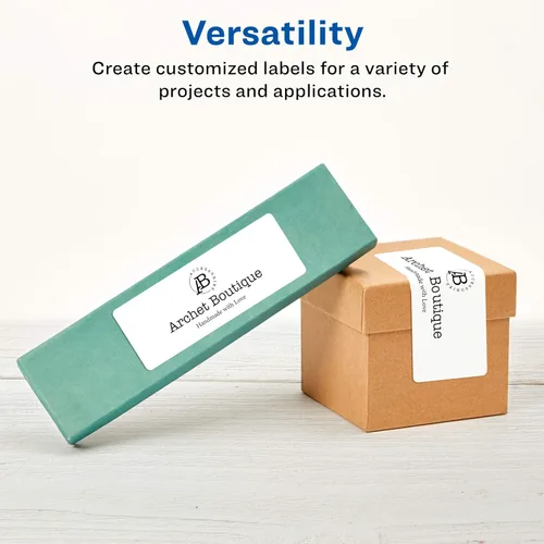 Vista 3 de Avery Etiquetas rectangulares imprimibles en blanco, 1.5 x 4 pulgadas, blanco mate, 840 etiquetas personalizables (5197)