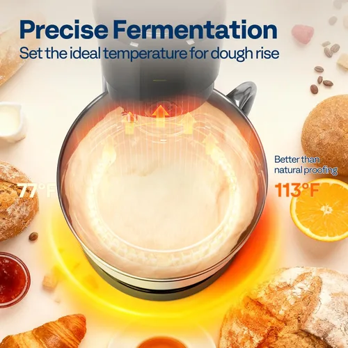Vista 4 de VIVOHOME Batidora de pie con fermentación, preajustes de un toque, batidora eléctrica de masa con tazón de 6 cuartos, batidora de pie de cocina