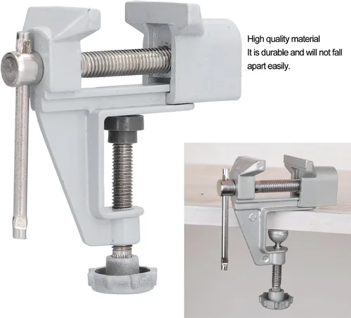 Vista 4 de Tornillo de mesa, herramienta de tornillo de banco y tubería, abrazadera multifuncional para mesa resistente, abrazadera de tornillo de banco