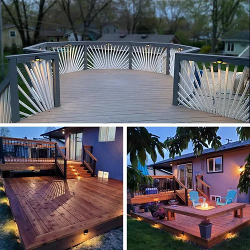 Vista 7 de GKOLED Luces de Poste de Cubierta de Bajo Voltaje, Accesorio de Iluminación LED para Paisajismo de Escalones de Escalera y Cerca, Luz de Aluminio