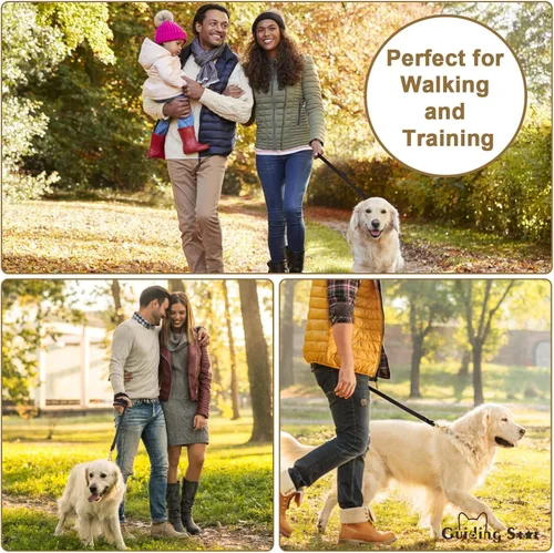 Vista 4 de Guiding Star Correa de cuero para perro de 6 pies, correas para perros grandes, resistente, suave, trenzada, hecha a mano, correa de entrenamiento