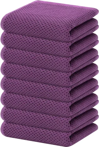 Vista 150 de Homaxy Paños de cocina de 100% algodón con tejido de gofre, ultra suaves, absorbentes, de secado rápido, 12 x 12 pulgadas, paquete de 6, amarillo