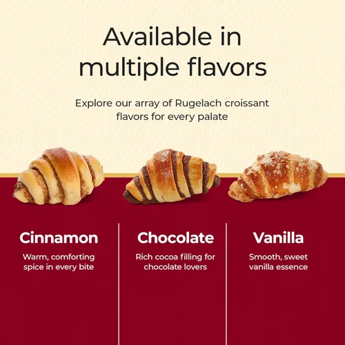 Vista 7 de Chocolate Rugelach Mini croissants sin lácteos, sin nueces, con certificación OU Kosher, pastelería para el desayuno, aperitivo de café y té