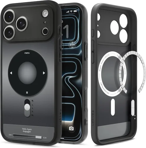 Vista 43 de Spigen - Funda Ultra Hybrid MagFit con impresión digital directa para iPhone 15/14/13, diseño Zero One, color negro, compatible con MagSafe