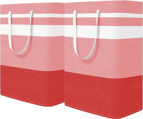 Vista 9 de Paquete de 4 Cestas de Ropa Plegables, Cestas de Ropa Grandes con Asas, Cesta de Ropa Impermeable, Cestas de Ropa Plegables para Organizador de Ropa