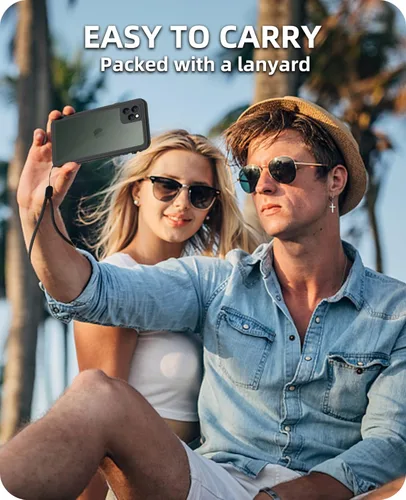 Vista 6 de WIFORT - Funda impermeable para iPhone 11 Pro - Protector de pantalla integrado resistente al agua, protección contra caídas dura, a prueba