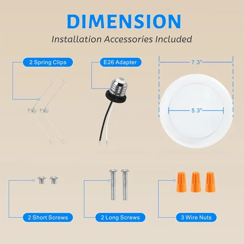 Vista 8 de ECOELER Luz de disco LED de 5/6 pulgadas, 16.5 W, 1100 lm, 3000 K/4000 K/5000 K seleccionable, luz de techo regulable de montaje empotrado, se