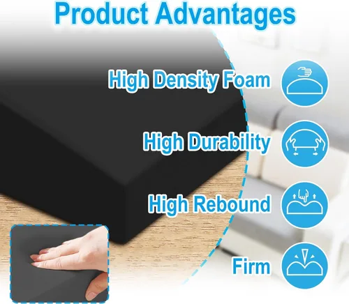 Vista 5 de 3 soportes de asiento de muebles de 20 x 20 pulgadas, espuma de alta densidad para sofá, sofá biplaza, silla, mar caído