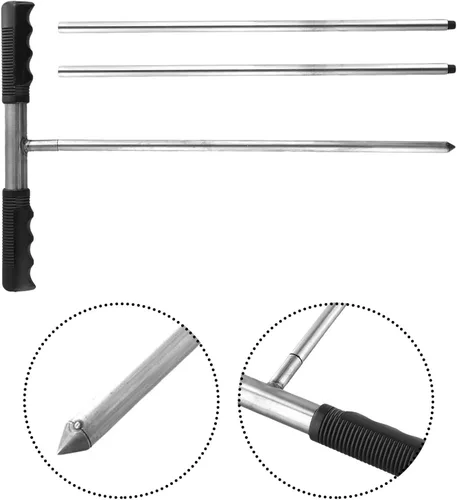 Vista 3 de Stainless Steel Soil Probe Rod 32-48 Inch Adjustable for Locating Septic Tank Underground Pipes and Landscaping Garden Tool