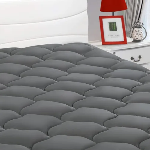 Vista 12 de LEISURE TOWN - Cubrecolchón con relleno (bolsillo profundo de 8-21 pulgadas), relleno alternativo de plumón con efecto de enfriamiento