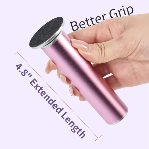 Vista 3 de FancyJun Removedor eléctrico de callos para pies con 120 discos de papel de lija (3 tamaños), removedor profesional de callos de aluminio de 800 RPM