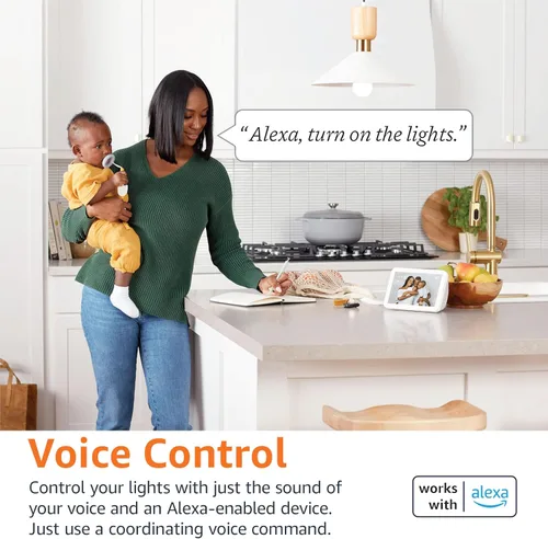 Vista 3 de Yaxa Basics Bombilla LED Inteligente A19, Regulable Blanco Suave (2700K), 9W (Equivalente a 60W), 800LM, Funciona Solo con Alexa, Wi-Fi de 2.4