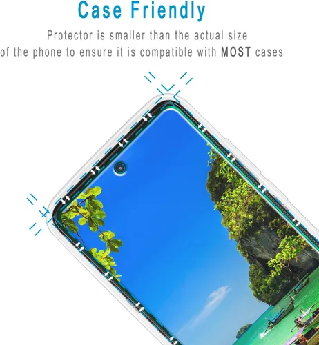 Vista 6 de HPTech Protector de pantalla de vidrio templado diseñado para Motorola Moto One 5G Ace, antiarañazos, sin burbujas