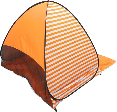 Quick Opening Camping Tent with Striped Pattern UPF Sun Protection Travel Shelter for Persons Lightweight Pop-up Tent for Beach Picnic Outdoor Hiking