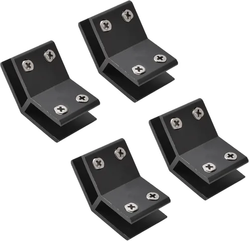 Vista 7 de INCREWAY Abrazadera de vidrio, paquete de 4 soportes ajustables de aleación de aluminio de doble cara para estante de vidrio, soporte de abrazadera