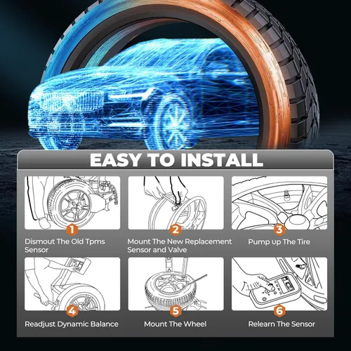 Vista 9 de Jsueng 1 paquete de sensor del sistema de monitoreo de presión de neumáticos compatible con Toyota Camry Rav4 Highlander Yaris Corolla Lexus, sensor