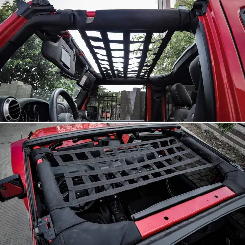 Vista 7 de JeCar Red de Carga de Malla para Techo Hamaca para Jeep Wrangler YJ TJ JK JKU JL JLU 1987-2024 2025+