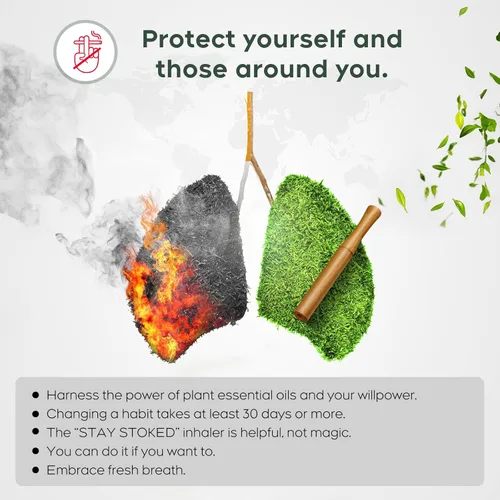 Vista 5 de STAY STOKED" Inhalador de madera mejorado con extractos de múltiples extractos de hierbas, mejora la respiración y el refrescante de aire oral