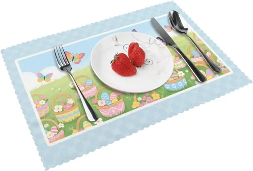 Vista 14 de Rectangular Placemats Set of 4, Heat Resistant Bee Printed Kitchen Dining Table Mats