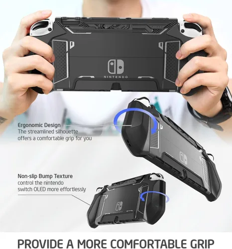 Vista 6 de Mumba Funda acoplable para Nintendo Switch OLED 2021 serie Blade TPU Grip funda protectora accesorios compatibles con Nintendo Switch OLED de 7