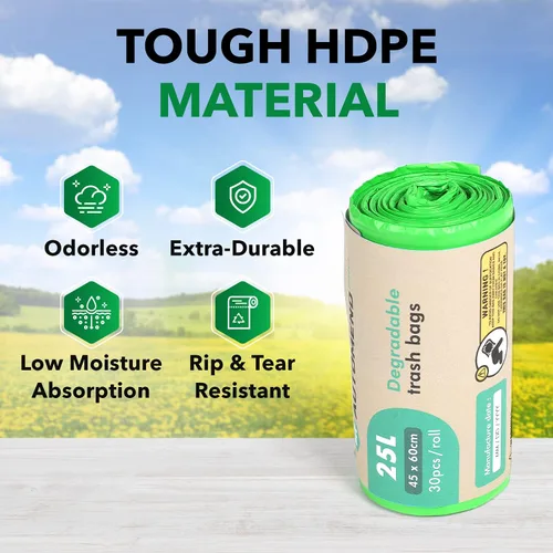 Vista 3 de AUTOMEND PRO Bolsa de basura para automóvil – Bolsa de basura desechable para automóviles Papelera de coche de 25 litros Rollo de 30 bolsas