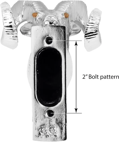 Vista 5 de Grand General 48051 Adorno de cabeza de carnero con cuernos cromado