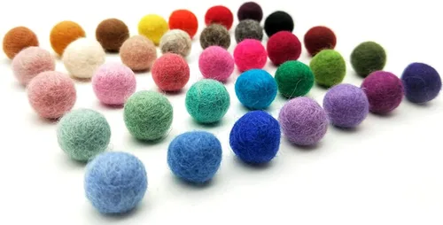 Vista 5 de Bolas de fieltro de lana, cuentas de lana con pompones, bolas de fieltro para manualidades, guirnalda de bricolaje, atrapasueños, guardería, baby