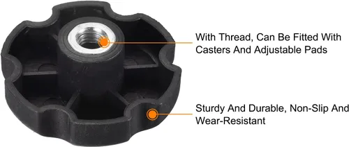 Vista 4 de uxcell 8 tornillos de perilla hembra, M8 x 1.929 in, tuerca de plástico negra para maquinaria, industria, muebles, equipos electrónicos
