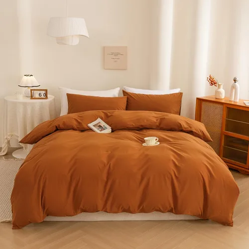 Vista 14 de ECOCOTT Juego de funda de edredón de 3 piezas, 100% algodón lavado, 1 funda de edredón con cremallera y 2 fundas de almohada, ultrasuave