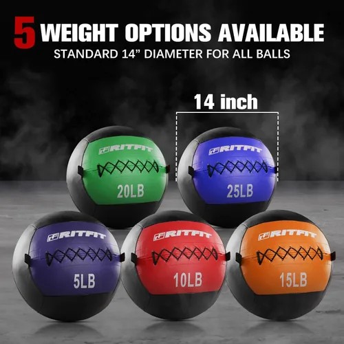 Vista 3 de RitFit Soft Medicine Ball/Wall Ball for Strength and Conditioning Workouts, Core Training
