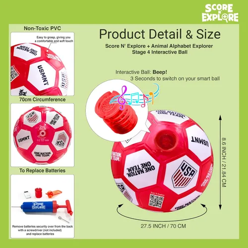 Vista 6 de Score N' Explore Interactive Sound Ball Light Up, Sound, and Counting Ball for Skills Training