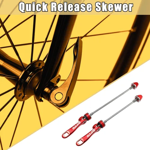 Vista 2 de X AUTOHAUX 2 piezas de bicicleta de liberación rápida, ejes de brochetas, palanca delantera y trasera, eje de rueda de bicicleta de 5.91 pulgadas