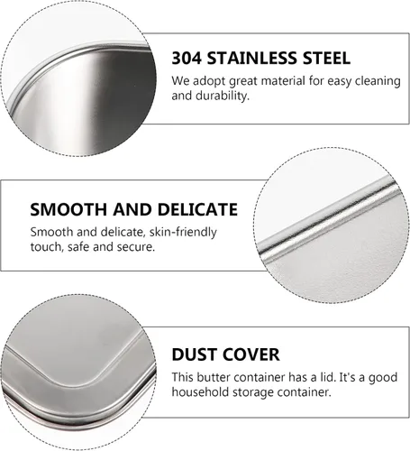 Vista 9 de Cabilock Mantequillera ancha con tapa para mantequilla con suministro de cocina de acero inoxidable 304 para el hogar