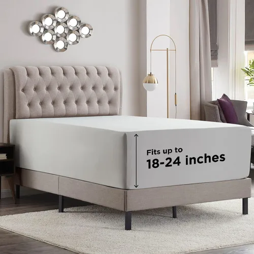 Vista 10 de Empyrean - Sábana bajera de bolsillo extraprofundo, suave, para colchón de 18 a 24 pulgadas, prémium, con correas en las esquinas