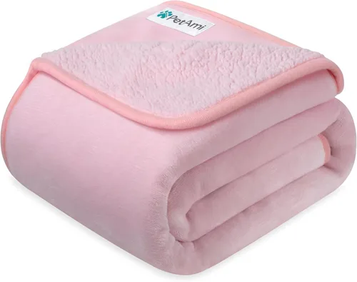 Vista 12 de PetAmi Manta impermeable para perros y gatos, a prueba de orina, reversible, forro polar suave, lavable, 24 x 32 pulgadas, color beige