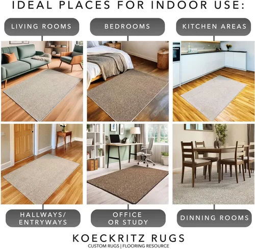 Vista 9 de KOECKRITZ Soft & Cozy Indoor Area Rug – Custom Size Carpet Cut to Order, Made to Measure Rug with Bound Edges, Choose Exact Dimensions for Living
