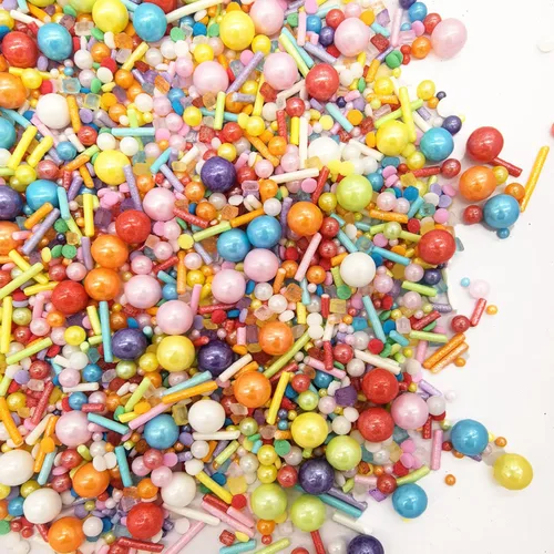 Vista 10 de Chispas comestibles rosas de verano, chispas para helado, chispas de dulce para hornear, decoraciones comestibles para pasteles, adornos