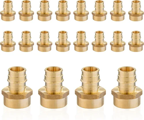 Vista 9 de PEX-A - Accesorios de expansión PEX-A, adaptador NPT roscado hembra PEX-A de 1/2 x 1/2 pulgadas, accesorios de tubería de expansión de latón